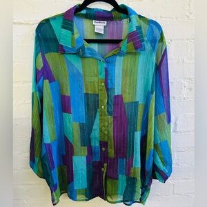 Vintage Purple and Teal shimmy shirt